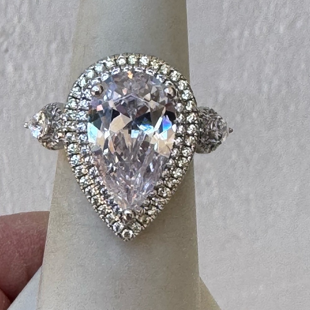 925 Pear Huge Travel Ring